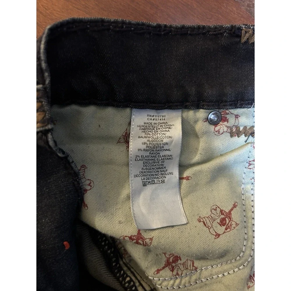 True Religion Rocco Relaxed Skinny Jeans Mens 36x33 Dark Wash Blue Denim